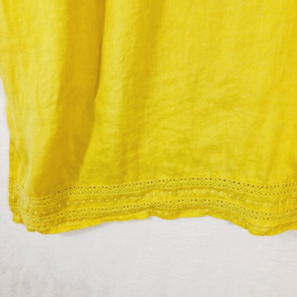 Charter Club, 18W, Linen Tunic w/ Embroidered Detail, 3/4 Sleeves, Boho Bohemian - Picture 6 of 12